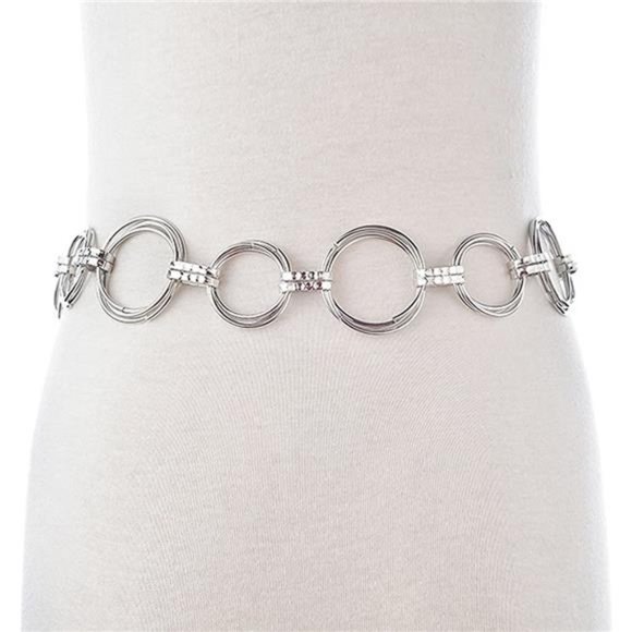 LABANCA Metal Chain Dress Belt Hollow Out Leaf Bead Pendant Sweater main image 5